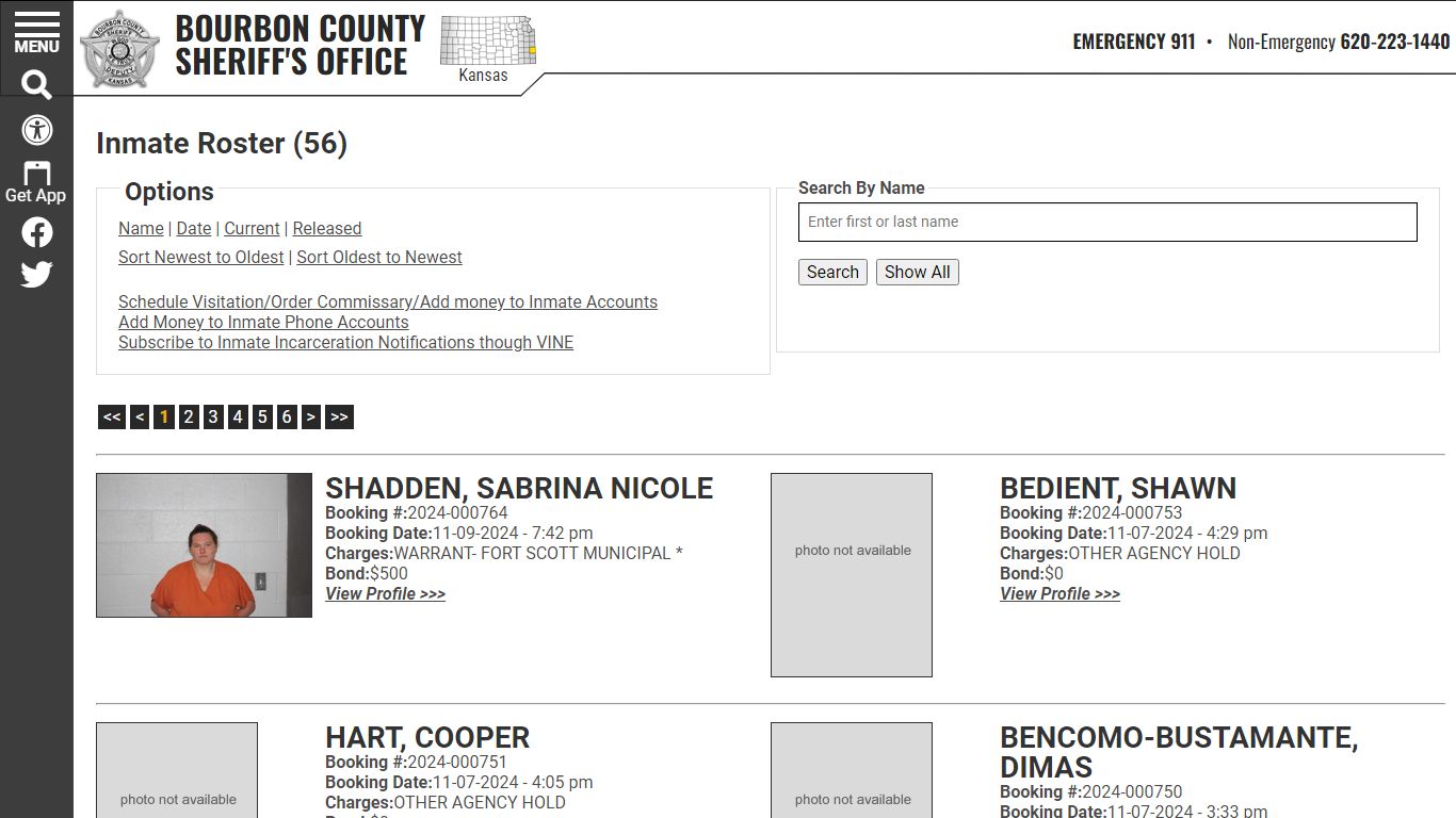 Inmate Roster - Current Inmates Booking Date Descending - Bourbon ...