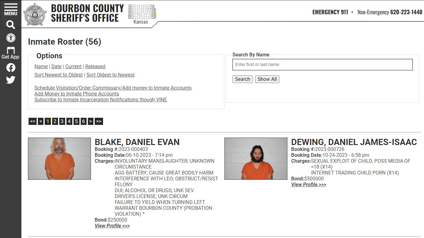 Inmate Roster - Current Inmates Booking Date Ascending - Bourbon County ...